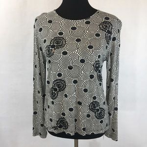 VTG Pierre Cardin Black/White Sequins Top | Large